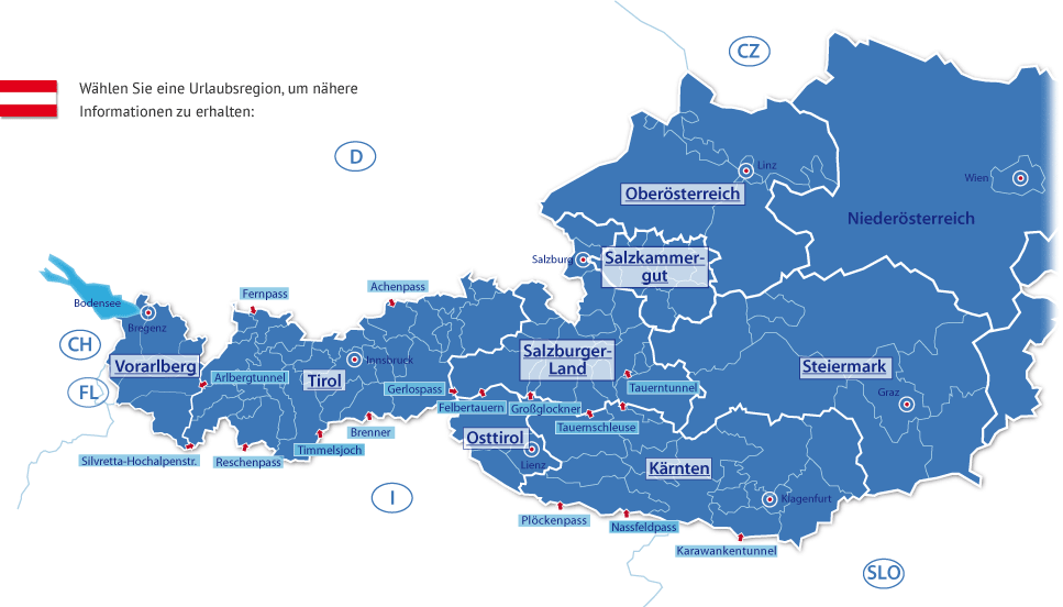 Skigebiet Österreich Karte