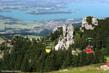 Kampenwandseilbahn mit Blick auf den Chiemsee