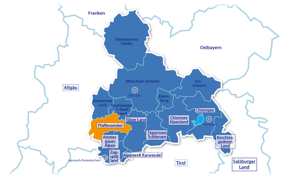 Alpenurlaub Urlaubsregion Pfaffenwinkel, Oberbayern, Deutschland