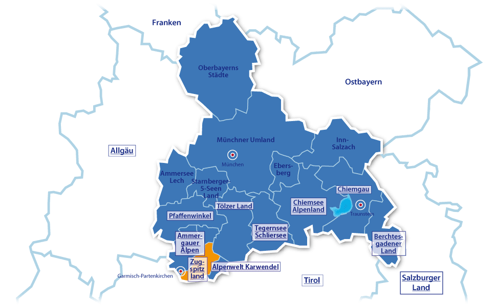 Alpenurlaub Urlaubsregion Zugspitzland, Oberbayern, Deutschland