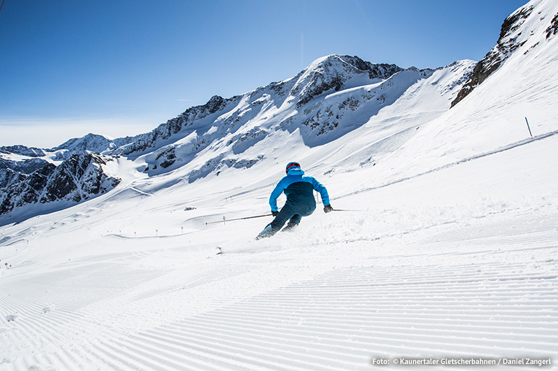 Der Kaunertaler Gletscher mit seinen Naturschneepisten ist eines der höchstgelegenen Skigebiete Tirols