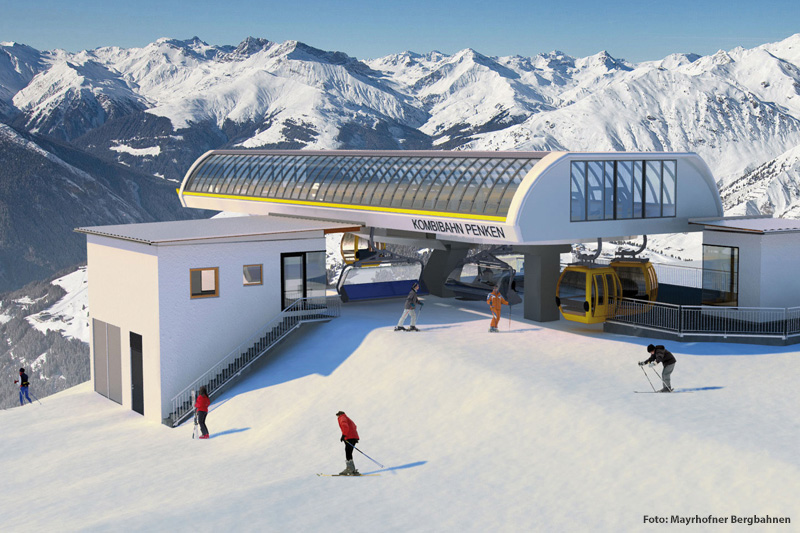 Kombibahn Penken (Gondel- und Sesselbahn) im Skigebiet Mayrhofen in Tirol