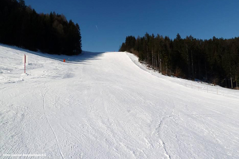Reiterfeichte Abfahrt im osttiroler Skigebiet Lienz