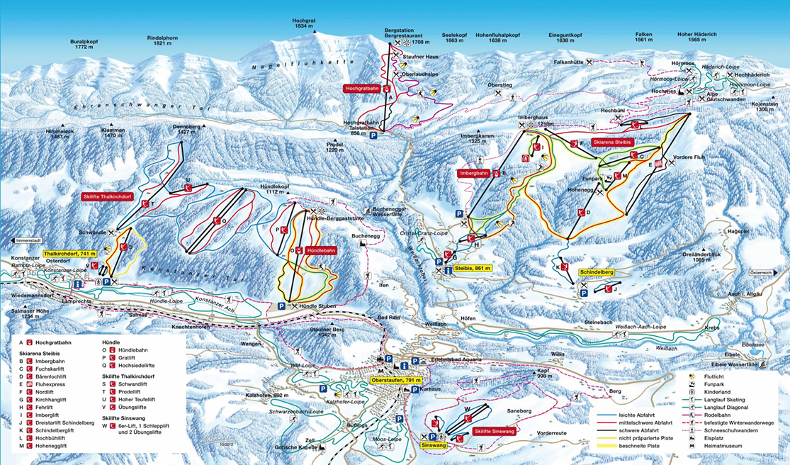 Pistenplan Skigebiet Oberstaufen-Steibis