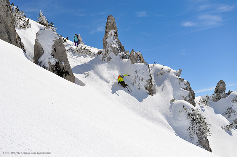 Freeridemöglichkeiten im Skigebiet Warth - Schröcken