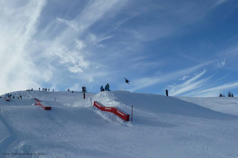 Der Snowpark im Skigebiet Waidring-Steinplatte - Österreich
