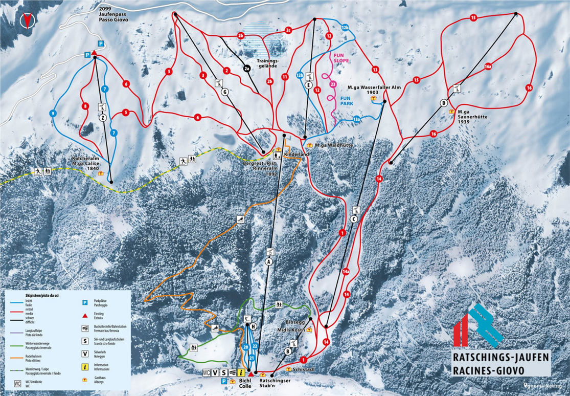 Pistenplan Skigebiet Ratschings-Jaufen