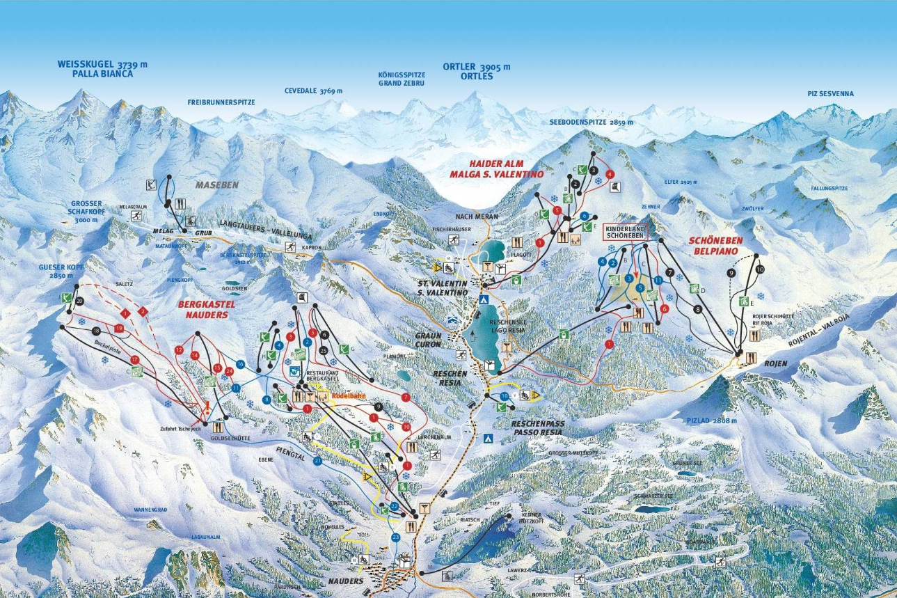 Pistenplan Skigebiet Schöneben