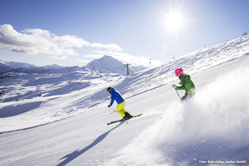 Skifahren im Skigebiet Ratschings-Jaufen/ Südtirol