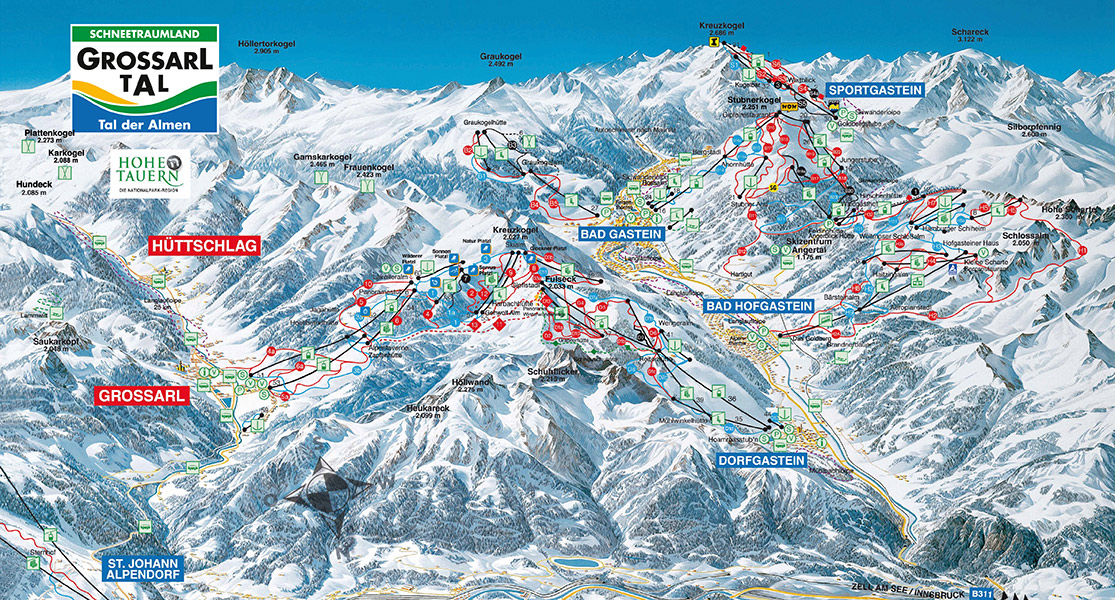 Pistenplan Großarltal