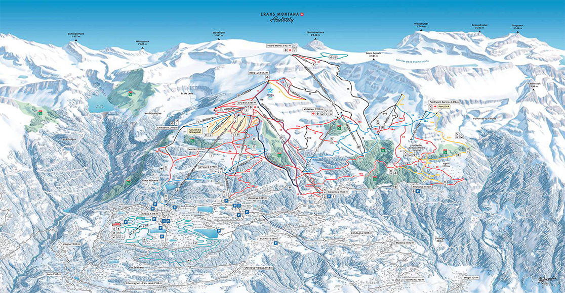 Pistenplan Crans-Montana