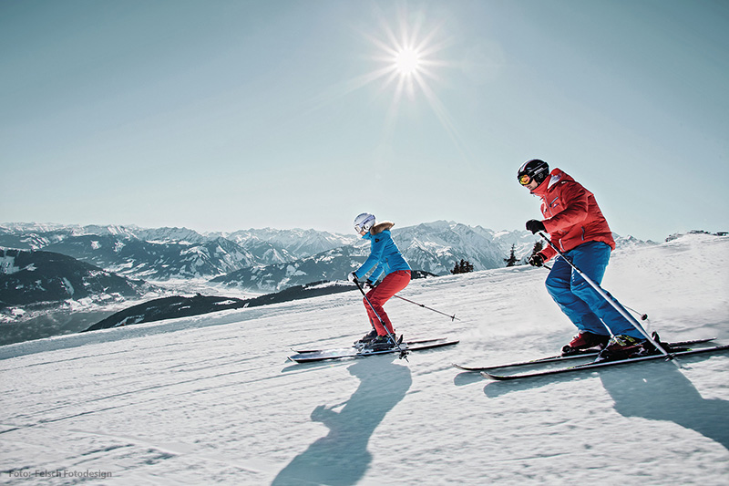 Skifahren im Skigebiet Schmitten