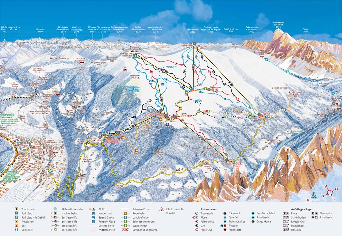 Pistenplan Skigebiet Plose