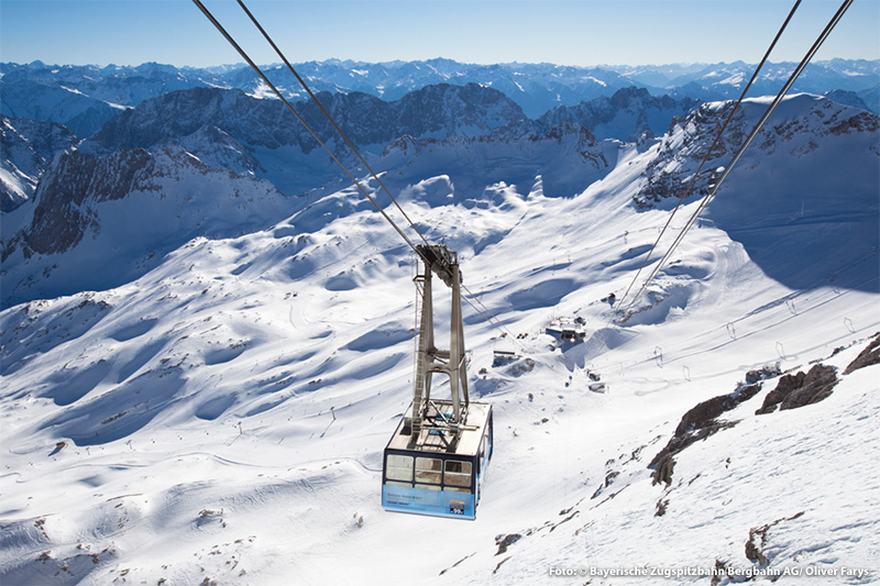 Mit der Gletscherbahn auf die Zugspitze