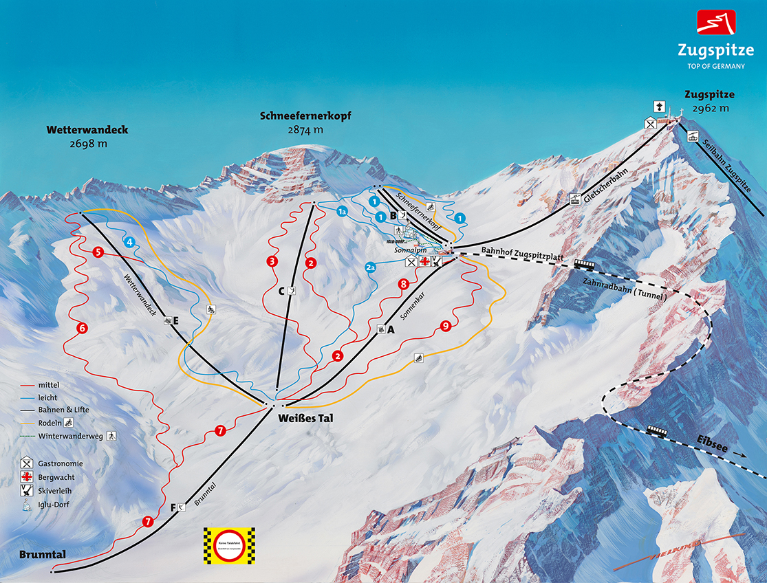 Pistenplan Zugspitze