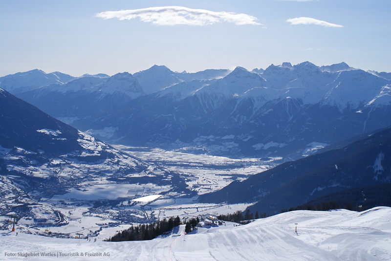 Blick ins Tal vom Skigebiet Watles