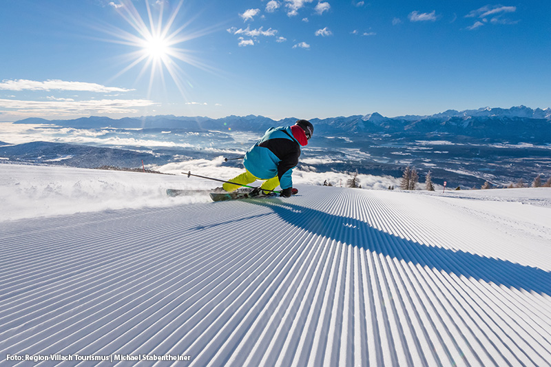 Skifahren mit einer super Aussicht