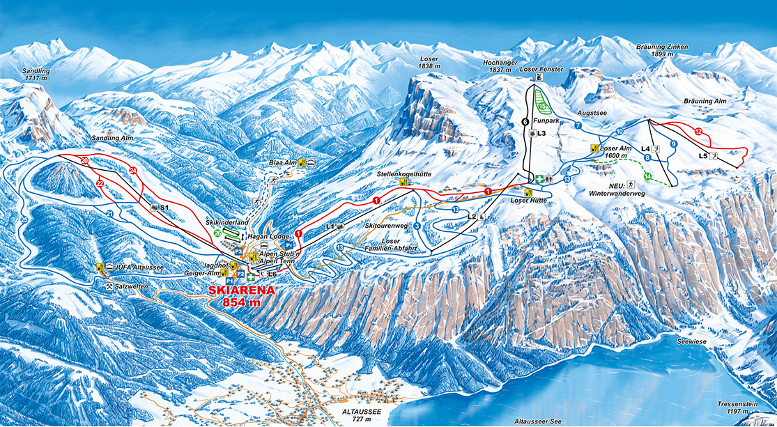 Pistenplan Loser Altaussee