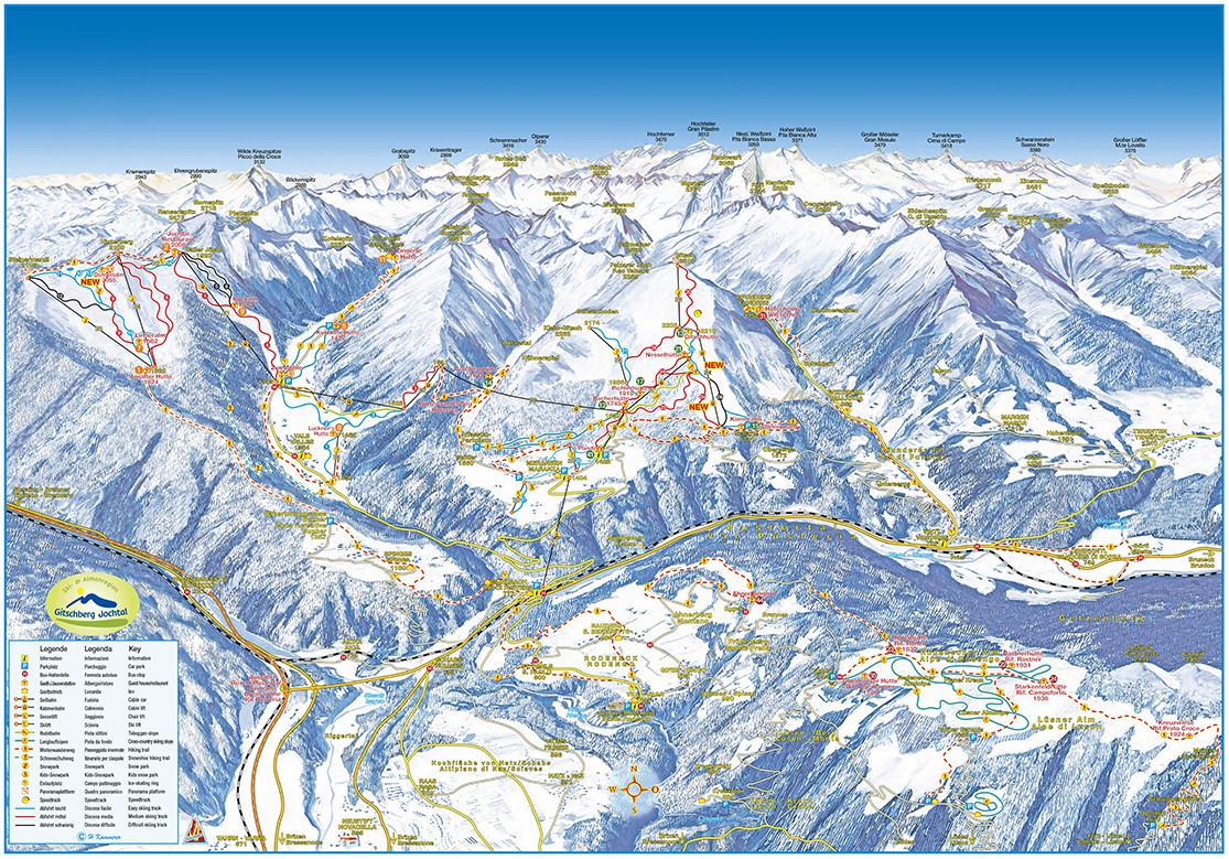 Pistenplan Skigebiet Gitschberg-Jochtal