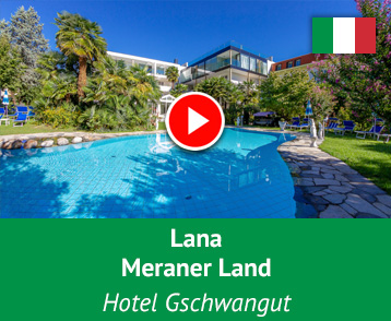 Active, Wellness, Family, Südtirol. Wenn Dich diese 4 Begriffe auch so unheimlich antörnen wie uns, dann bist Du im Hotel Gschwangut in Lana im Meraner Land genau richtig! Das charmante 4-Sterne-Hotel im Herzen von Lana bei Meran ist genauso alpin-mediterran geprägt wie die Umgebung! Mehr Info auf YouTube!