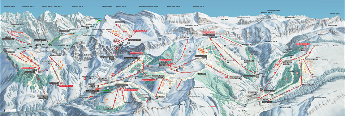 Pistenplan Adelboden-Lenk