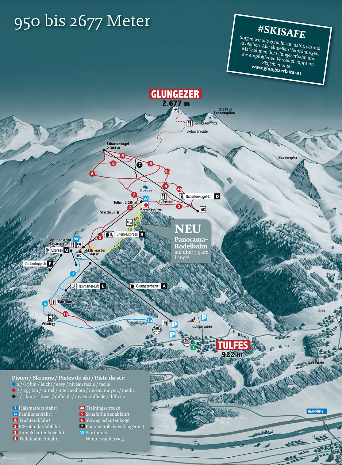 Pistenplan Glungezerbahn