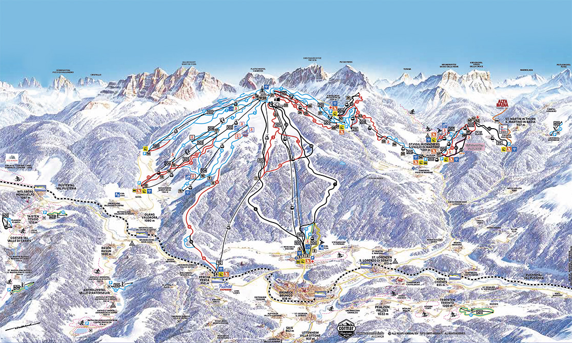 Pistenplan Kronplatz