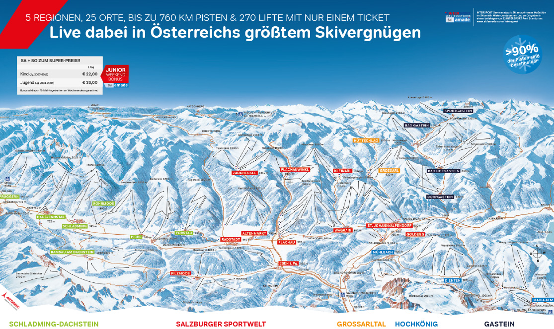 Pistenplan Skiregion Schladming-Dachstein