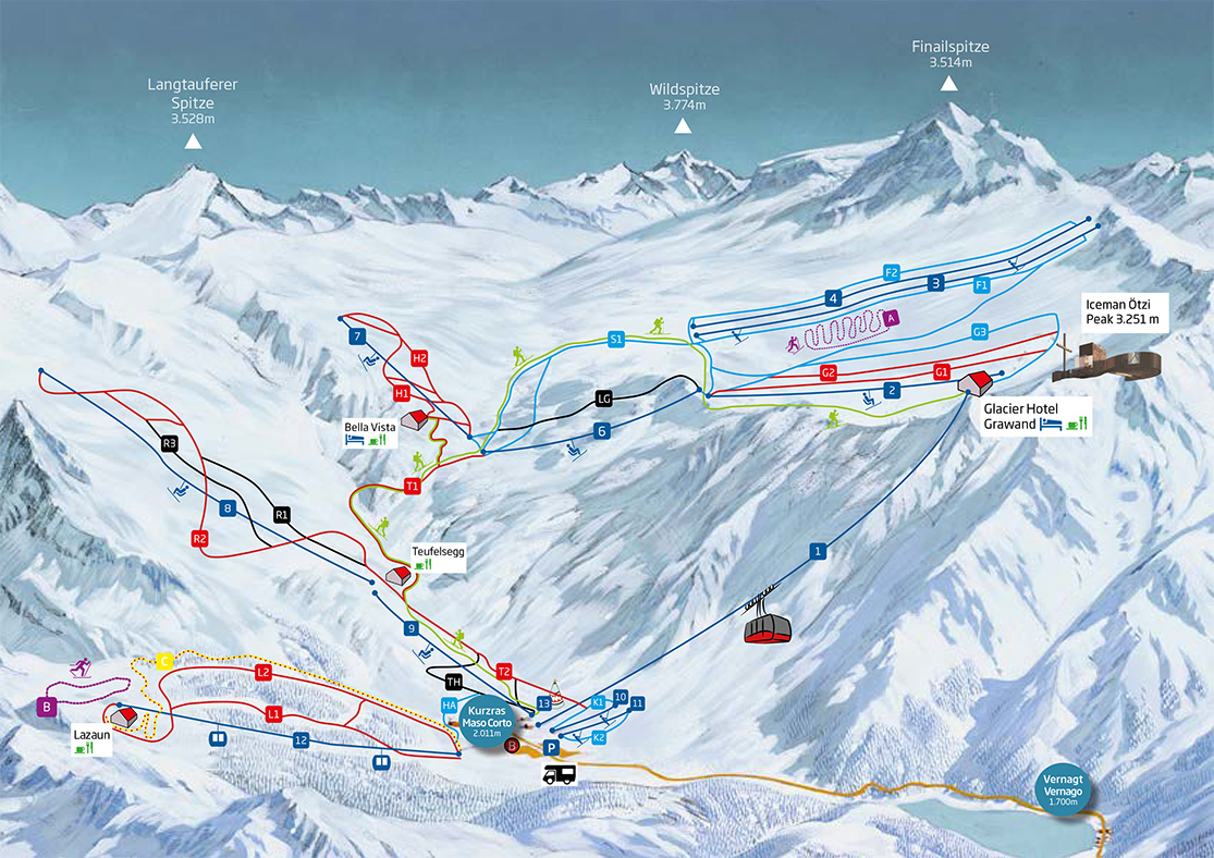 Pistenplan Schnalstaler Gletscher