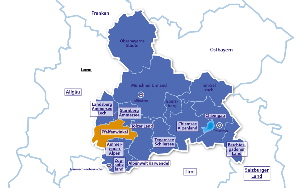 Alpenurlaub Urlaubsregion Pfaffenwinkel, Oberbayern, Deutschland