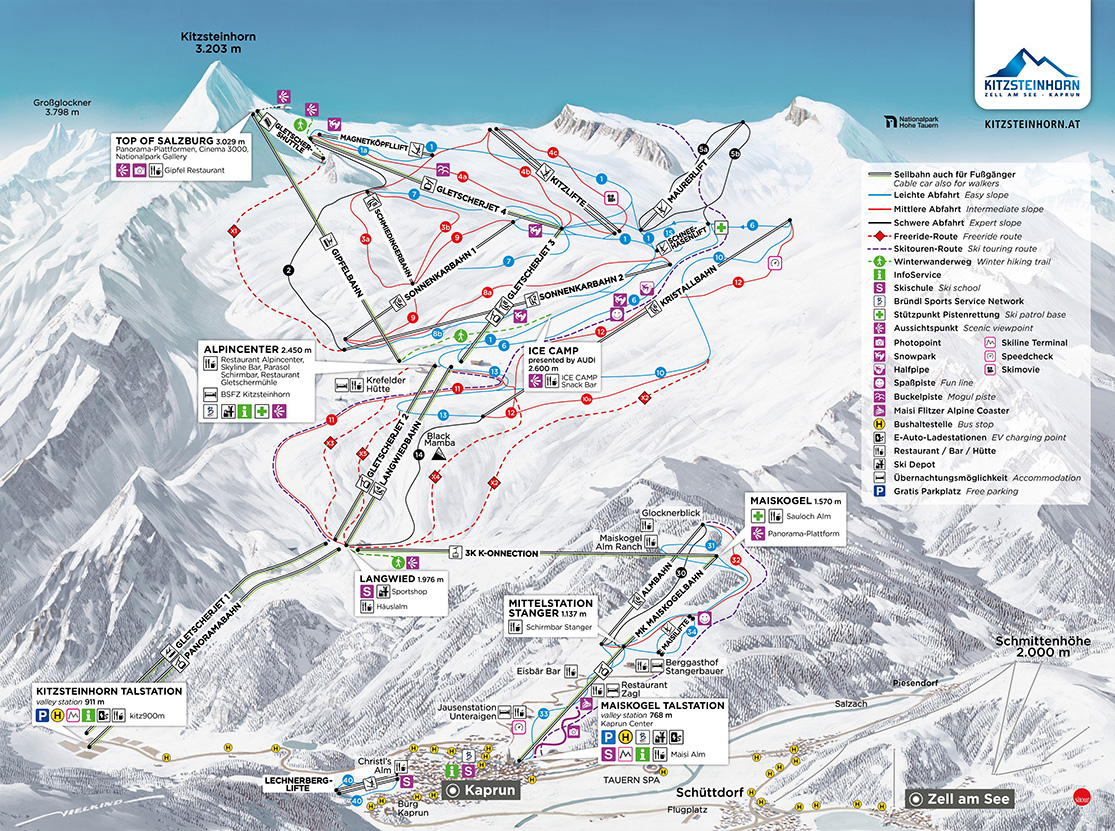 Pistenplan Kitzsteinhorn-Kaprun