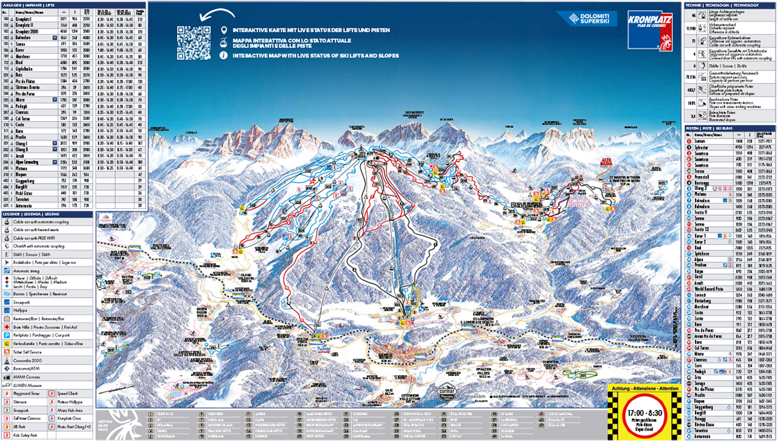 Pistenplan Kronplatz