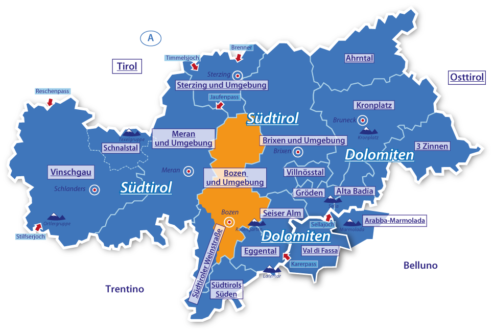 Alpenurlaub Urlaubsregion Bozen und Umgebung, Südtirol, Italien Alpenurlaub Urlaubsregion Bozen und Umgebung, Südtirol, Italien