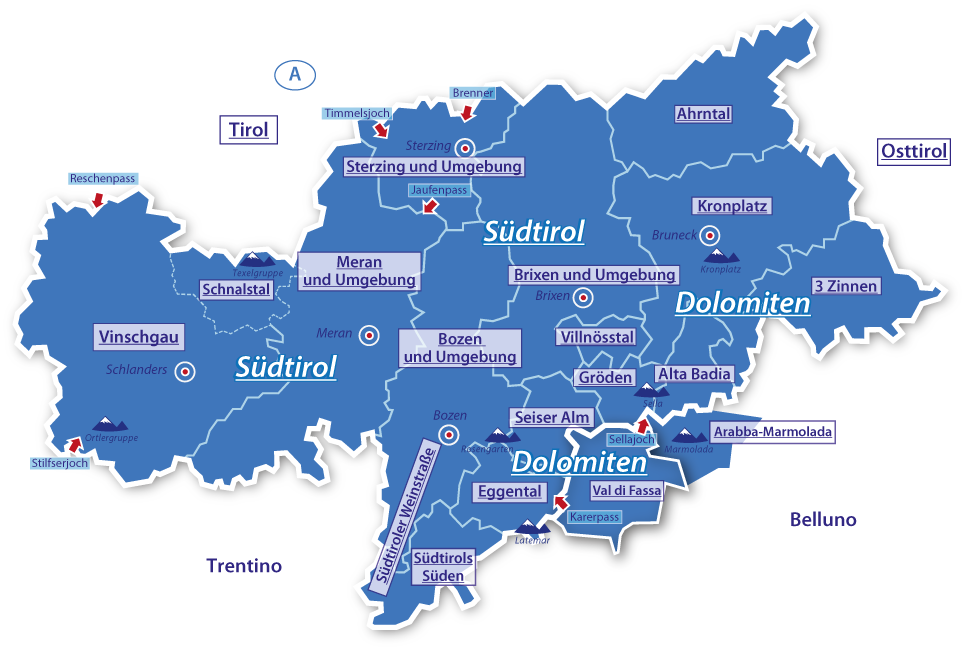 Alpenurlaub Urlaubsregion Dolomiten, Südtirol, Italien