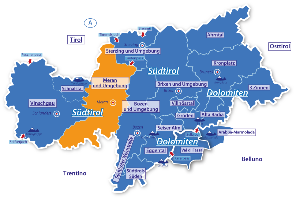 Alpenurlaub Urlaubsregion Meran und Umgebung , Südtirol, Italien