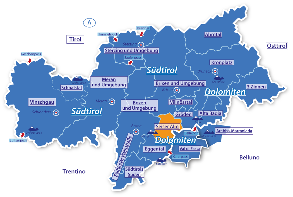 Alpenurlaub Urlaubsregion Seiser Alm, Dolomiten, Südtirol, Italien