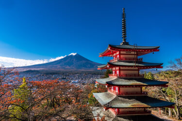 Der Fuji als Orientierungspunkt in der Landschaft