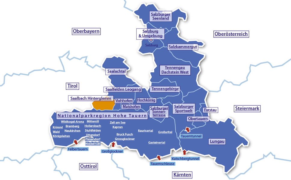 Alpenurlaub Urlaubsregion Saalbach-Hinterglemm, Salzburger Land, Österreich
