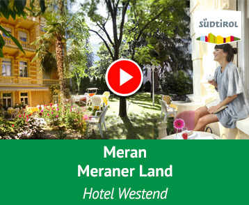 Urlaub im Meraner Jugendstil hat was! Klima angenehm, rundherum blühende Gartenlandschaften, zahlreiche Wasserläufe, eine alpin-mediterrane Atmosphäre und ein urbanes Flair in der Altstadt zwischen mittelalterlichen Laubengängen und Prunkbauten der Belle Époque. Und jetzt kommt das Hotel Westend an der Passerpromenade ins Spiel. Mehr Info auf YouTube!